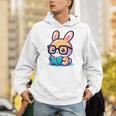 Adorable Book Lover Rabbit With Reading Glasses Cute Premium Unisex Hoodie Adorable Book Lover Rabbit With Reading Glasses Cute Premium Unisex Hoodie