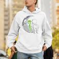 Astronaut Reading Book To Alien Moon Space Women Kids Men Premium Tri-Blend Unisex Hoodie