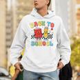 Back To School Checkered Book Pencil Groovy Teacher Student Unisex Hoodie