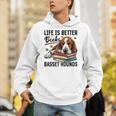 Basset Hound Dog Breed Life Is Better With Books And a For Men Women Girls Kids Unisex Hoodie
