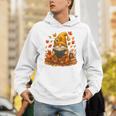 Cute Autumn Gnome Reading Pumpkin Book Lover Unisex Hoodie