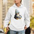 Cute Penguin Reading Book Faux-Crochet Print Unisex Hoodie Cute Penguin Reading Book Faux-Crochet Print Unisex Hoodie
