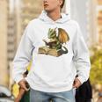 Dragon Bookworm Reading Book Graphic Unisex Hoodie Dragon Bookworm Reading Book Graphic Unisex Hoodie