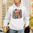 Gingerbread Reading Book Lovers Christmas Bookworm Librarian Premium Unisex Hoodie