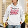 HUGvyn One Loved Teacher Valentine Book Heart Reading Bow Unisex Hoodie