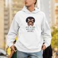 Just a Girl Who Loves Books Messy Bun Black Women Reading Unisex Hoodie