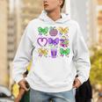 Mardi Gras Teacher Coquette Bow Pencil Apple Book Women Girl Unisex Hoodie Mardi Gras Teacher Coquette Bow Pencil Apple Book Women Girl Unisex Hoodie