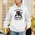 Read Banned Books Drink Coffee Fight Evil Retro Cat Unisex Hoodie Read Banned Books Drink Coffee Fight Evil Retro Cat Unisex Hoodie