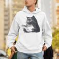 Reading Cat Cat Book Lover Unisex Hoodie