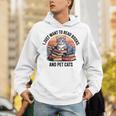 Retro I Just Want To Read Books And Pet Cats Cat Unisex Hoodie