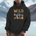 Animal Print Read A Book Character Kids Wild About Reading Unisex Hoodie