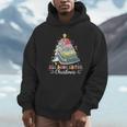 All Booked For Christmas Book Tree Lights Christmas Library Unisex Hoodie