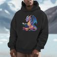 Bookworm Book Lover Women Girls Dragon Reading Unisex Hoodie