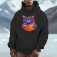 Cat Book Shirt Colorful Cat Reading Book Unisex Hoodie Cat Book Shirt Colorful Cat Reading Book Unisex Hoodie