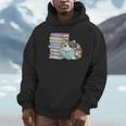 Cat On Books Pets Cats Reading Book Nerd Read Reader Bookcat Unisex Hoodie