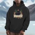 Cat On Open Book Mushrooms Ferns Dark Academia Unisex Hoodie