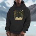 Cat Reading Book Flowers Unisex Hoodie