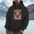 Cute Baby Highland Cow With Reading Book Bookworm Unisex Hoodie Cute Baby Highland Cow With Reading Book Bookworm Unisex Hoodie