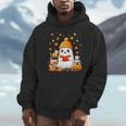 Cute Beanie Ghost Bookworm Cozy Book Reading Halloween Unisex Hoodie