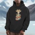 Cute Giraffe With Book Floral Bookworm Librarian Book Lover Unisex Hoodie