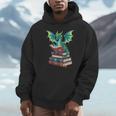 Dragon Reading Books Fantasy Lovers Mythical Creatures Unisex Hoodie Dragon Reading Books Fantasy Lovers Mythical Creatures Unisex Hoodie