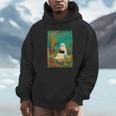 Groovy Ghost Reading Book Cat Halloween Ghost Teacher Unisex Hoodie