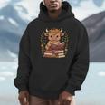 Highland Cow Reading Book Graphic Cow With Book Floral Unisex Hoodie Highland Cow Reading Book Graphic Cow With Book Floral Unisex Hoodie