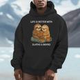 Life Is Better With Sloths And Books Cute Sloth Lover Unisex Hoodie Life Is Better With Sloths And Books Cute Sloth Lover Unisex Hoodie