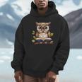 Owl Reading A Book Perched On A Branch Bookworm Unisex Hoodie Owl Reading A Book Perched On A Branch Bookworm Unisex Hoodie