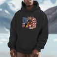 Patriotic German Shepherd Dog Books Baseball American Flag Unisex Hoodie