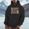 Reading Is My Favorite Sport Retro Groovy Book Lovers Unisex Hoodie