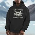 Retro Libraries Are For Everyone Racoon Reading Book Lover Unisex Hoodie
