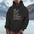 Sip Coffee Pet Cats Read Books Repeat Book Cat Lover Unisex Hoodie