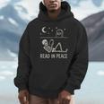 Skeleton Read In Peace Halloween Book Graphic Bookish Unisex Hoodie