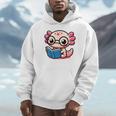 Adorable Book Lover Axolotl With Reading Glasses Cute Unisex Hoodie