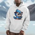 Adorable Book Lover Blue Jay With Reading Glasses Cute Raglan Baseball Tee Unisex Hoodie