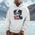 Adorable Book Lover Border Collie With Reading Glasses Cute Raglan Baseball Tee Unisex Hoodie