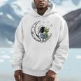 Astronaut Reading Book To Alien Moon Space Astronomy Unisex Hoodie