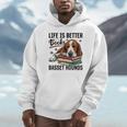 Basset Hound Dog Breed Life Is Better With Books And a For Men Women Girls Kids Unisex Hoodie