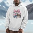 Book Lover Coquette Bow Pink Dainty Ribbon Cute Bookworm Unisex Hoodie