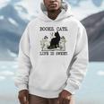 Books Cats Life Is Sweet Cat Book Lover Men Women Teen Unisex Hoodie