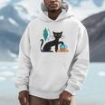 Cat Midcentury With Book And Coffee Atomic Age Mid Century Unisex Hoodie Cat Midcentury With Book And Coffee Atomic Age Mid Century Unisex Hoodie