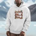 Christmas Cats Bookshelf Gingerbread Unisex Hoodie