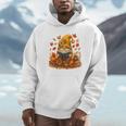 Cute Autumn Gnome Reading Pumpkin Book Lover Unisex Hoodie