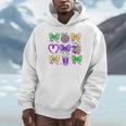 Mardi Gras Teacher Coquette Bow Pencil Apple Book Women Girl Unisex Hoodie Mardi Gras Teacher Coquette Bow Pencil Apple Book Women Girl Unisex Hoodie