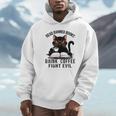 Read Banned Books Drink Coffee Fight Evil Retro Cat Unisex Hoodie Read Banned Books Drink Coffee Fight Evil Retro Cat Unisex Hoodie