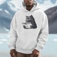 Reading Cat Cat Book Lover Unisex Hoodie