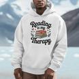 Reading Is My Therapy Book Lover Bookworm Unisex Hoodie