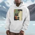 Vintage Japanese Cat Book Lovers UFO Alien Abduction Cat Dad Unisex Hoodie