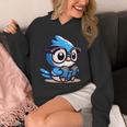 Adorable Book Lover Blue Jay With Reading Glasses Cute Unisex Hoodie Adorable Book Lover Blue Jay With Reading Glasses Cute Unisex Hoodie